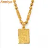 Anniyo Men's Dragon Pendant and Ball Beads Chain Necklaces Gold Color Jewelry for Father or Husband's Gift #006809P 2010303B