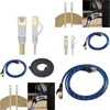 Соединители сетевых кабелей Cat 7 Ethernet, нейлоновая плетеная 1 м, 5 футов 16 футов, высокоскоростная профессиональная позолоченная вилка, провода Stp, прямая доставка, Com Otvdl