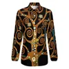 Damesblouses Gustav Klimt Printblouse De levensboom Modern design Dames Koreaans modeoverhemd Herfstoversized top met lange mouwen