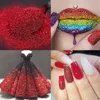 Poudres acryliques liquides Nail Art manucure poudre de paillettes Laser chine rouge poudre de paillettes fines paillettes vernis à ongles époxy maquillage cadeau de noël 231202