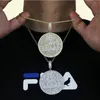 Big Round Allah Pendant avec Cuban Chian Tennis Chains Collier pour femmes Bijoux hip hop