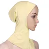 Ethnic Clothing Muslim Arab Women Solid Color Modal Hijab Inner Scarf Shawl Turban Islamic Lady Female Nun Sister Headwear Hat Headcover