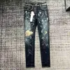 Designer Jeans Mens Denim Trousers Fashion Pants High-End Quality Straight Design Retro Streetwear Casual Sweatpants Purple Jeans Joggers H8