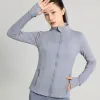 LL-089 اليوغا سترة womendefine تمرين الرياضة معطف معطف السترة الرياضة بسرعة الجافة النشطية أعلى zip slotshirt sportwear بيع الساخنة