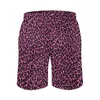 Shorts masculinos funky leopardo placa de impressão de alta qualidade rosa manchas pretas calças curtas homem cintura elástica troncos de natação