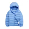 Manteau en duvet 2-14 ans automne hiver léger vestes à capuche pour enfants vêtements pour enfants garçons filles manteaux de canard coupe-vent portables