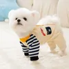 Ropa para perros Versión coreana de ropa de dibujos animados lindos Monos de patchwork de cuatro patas Teddy Chihuahua Suministros para mascotas Pijamas cálidos de invierno