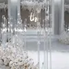Moda decoração de casamento peça central candelabros claro castiçais acrílico para fontes de festa de evento 38