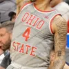 College trägt individuelle Ohio State Buckeyes 2020, grauer Retro-Basketball, Rot, Weiß, #3 DJ-Karton 34 Kaleb Wesson 23 James Conley Craft