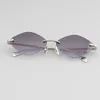 Sunglasses The SKYLINE Luxury Diamond Gold Pure Titanium Rimless Uv400 Men Outdoor Designer Brand Eyeglasses