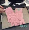 Autumn Pink Knitted Gloves Soft Warm Reverse Triangle Spirit Gloves