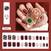 False Nails 24 PCS Christmas Fake Nails Press On Set Nail Supplies for Professionals Stick On Full Nails Tips Kort Söt återanvändbar design 231202