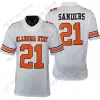 2021 Nueva NCAA Oklahoma State OSU Jerseys 21 Sanders College Football Jersey Naranja Blanco Tamaño Juventud Adulto