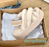 Designer Sandalen Dames Boot Winter Gesp Bont Sneeuw Half Knie Korte Dame Schapenvacht Gand Wol Geïntegreerd