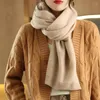 Scarves All-Season Pure Wool Knitted Shawl Women's Casual Cashmere Scarf White Sweater Folded Wear Cardigan Fashion