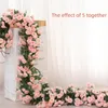 装飾的な花の花輪1PCS人工花vine 45pcs 69pcs Rose DIY Wedding Decoration FAKE FLOWER HOME ROOM DECOR WALL HANGING GARLAND PLANTION 231201