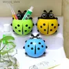 Toothbrush Holders Cute Ladybug Container Cup Toothpaste Hanging Organizer Toothbrush Holder with Suction Cup for Bathroom Q231202