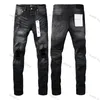 Roxo Designer Mens Jeans High Street Jeans Mens Calças Bordadas Mulheres Oversize Rasgado Remendo Buraco Denim Reta Moda Streetwear Slim