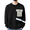 Men's Hoodies Men Fall Winter Top Round Neck Long Sleeve Sweatshirt Elastic Cuff Young Style Thick Warm Pullover Casual