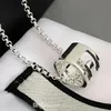 Klassiska hängen Gold Love Necklace Designer AG 925 Fashion Silver Plated Luxury Simple Heart Titanium Valentine's Day293V