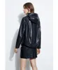 Women's Leather 2023 Spring And Autumn Short Sheepskin Casual Black Jacket With Genuine Coat