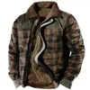 Giacca da uomo in misto cotone marrone con cerniera casual con tendenza allentata e inserti con cuciture laterali spesse Bomber da uomo 231202