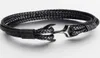 Bracelet d'ancre noir punk tendance, chaîne de corde en cuir faite à la main pour hommes 039s, crochet de sport en métal, bijoux cadeaux 4402637