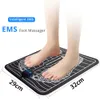 Foot Massager Electric TENS EMS Pulse Mat Remote Control Pain Relief Health Care Folding Pad Acupuncture Therapy Relax Feet 231202