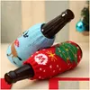 Festa Favor Dhs Natal Malha Garrafa de Vinho Er Xmas Cerveja Vinhos Sacos Santa Snowman Moose Cervejas Garrafas Ers Atacado B1101 Drop Del Dh6Fg