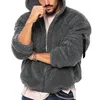 Casacos masculinos com capuz quente inverno com zíper jaqueta reversível casual e elegante perfeito para uso ao ar livre no outono