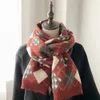 Écharpes Écharpe à carreaux pour femmes Écharpe tricotée de Noël Casual Polyvalent Mode Résistant au froid Châle Chaud Cou Châle 231201