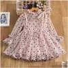 Robes de fille Robes de filles robe mignonne automne fille fantaisie fleur princesse enfant en bas âge Tutu bébé enfant anniversaire Tle tissu tenue décontractée 3 goutte Dhrwv