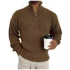 Suéteres para hombres Llegada Moda Espesada Cachemira Invierno Negocios Suéter de gran tamaño Medio alto Cremallera Cuello Punto Tallas grandes S-5XL 6XL