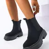 Boots Ladies Shoes 2023 Slip On Women's Winter Round Toe Solid Flock Short Barrel Platform Water Proof Roman