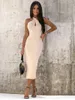 Casual Dresses Halter Neck For Women Summer STEVELESS SEXY LOW CUT Backless Slim Long Dress Fashion Party Prom Vestidos Feminino