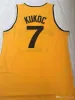 Nik1vip Maglia da basket 1 Toni Kukoc di alta qualità 7 Jugoplastika Split Moive College Maglie da basket Giallo 100% Ed Taglia S-2XL