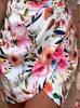 여름 어깨 꽃 인쇄 바디콘 드레스 여자 1 슬리브 플 런지 불규칙 섹시 파티 드레스 멍청이