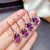 Kolczyki Dangle Vintage Fashion Purple Crystal Diamonds Diamonds Kamienie Kamienie dla kobiet Kolor Rose Gold Kamers Cones Kamienie Biżuteria Brincos