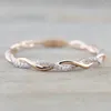 Cluster Ringen Bijou Of Rose 2023 Mode-sieraden Ronde Geslepen Kristal Touw Vine Ring Anillo Apilable Bruiloft Stapel Verloving Voor Vrouwen