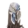 Lenços unissex homem mulheres lenço de leopardo vintage para lady elegante e elegante bandeira de cabelo de pescoço de seda 27 "