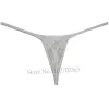 Män spetsar sexig thong g-sträng elastisk bindande utbuktningspåse underkläder Micro Tangas Sheer Thongs Mini Sissy Bikini Tangas