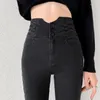 Damenjeans Frühling Winter 2023 Damenmode Hohe Taille Breites Bein Baggy Frau Denim Capris Hosen Jean Mom Hose