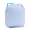 Aqua Seersucker Material Lunch Bag 25pcs Lot EUA Warehouse Whole Cooler Bag com alça Caçarola Transportadora DOMIL1063442638