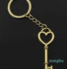 Keychains Lanyards New Fashion Men Keychain DIY Metal Holder Chain Vintage Heart Key Silver Color Pendant Gift