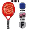 Tennis Rackets Camewin Adult Professional Full Carbon Beach Tennis Racket 4 IN 1 Soft EVA Face Raqueta With Bag Unisex Equipment Padel Rackets 231201