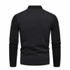 Pulls pour hommes Pull à manches longues pour hommes Pull élégant bouton de revers rayé Slim Fit doux chaud pull tricoté pour les affaires d'automne/hiver