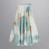 Skirts Spring Clothing Cotton Linen Large Swing Skirt Long Autumn Size Female A-line Pleated Korean Style