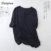 Camisetas femininas 2023 verão camisa de algodão mulheres harajuku bambu batwing manga tops modal oversize casual tee ed271 200g
