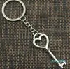 Keychains Lanyards New Fashion Men Keychain DIY Metal Holder Chain Vintage Heart Key Silver Color Pendant Gift