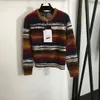 1202 L 2023 Runway Autumn Brand samma stil tröja långärmad besättning hals svart gul pullover kvinnor kläder hög kvalitet kvinnor 20239138